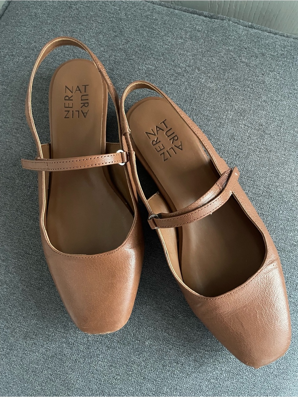 Naturalizer Women's Tan Brown Mary Jane Slingback Flats